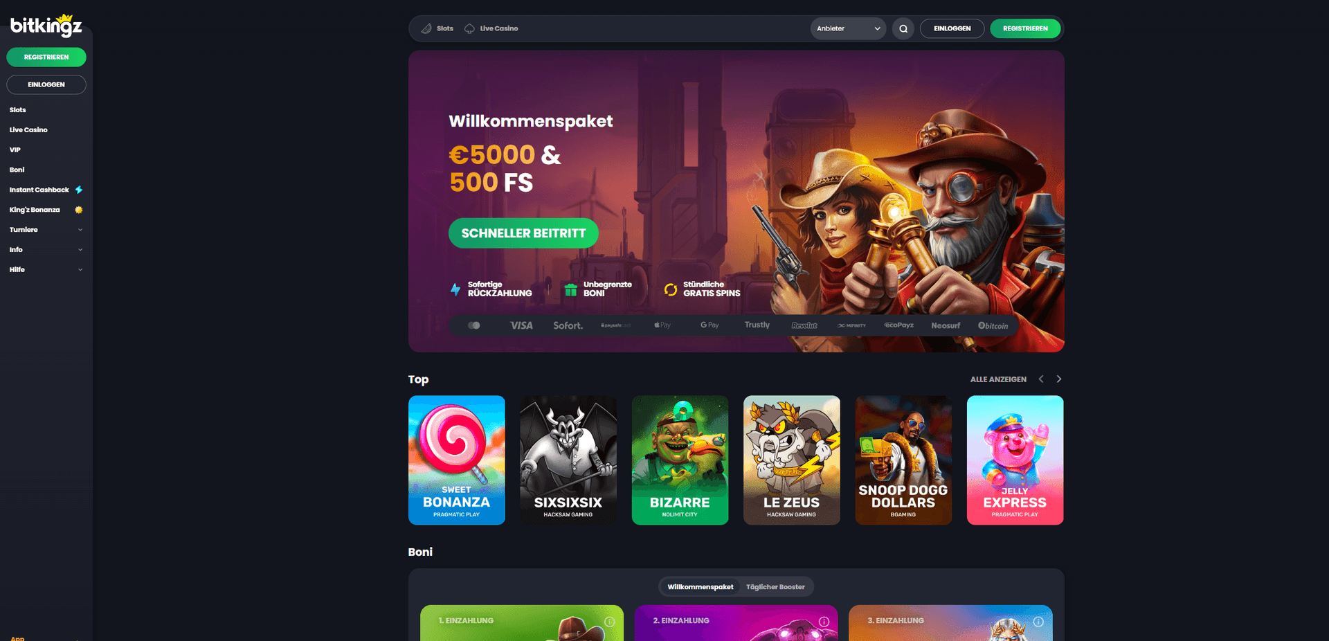 Bitkingz Casino mit Sofort Auszahlung